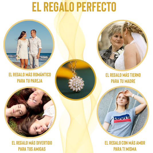 Collar Girasol Giratorio Plata 925: Brillo Radiante, Lujo y Felicidad